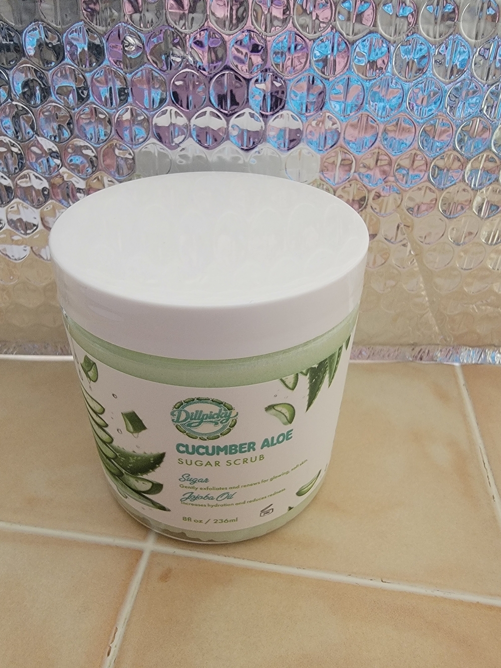 Dillpicky Cucumber Aloe Sugar Scrub.